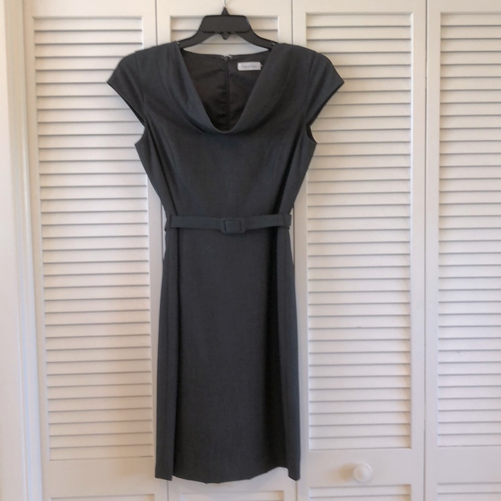Calvin Klein Belted Business Casual Dress Grey Size Medium M